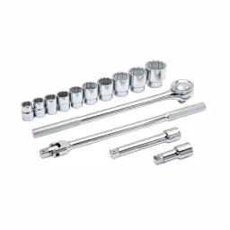Husky 14-Piece 3/4 in. Drive SAE Socket and Ratchet Set thumbnail 1