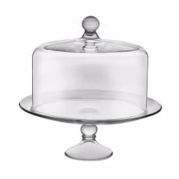 Libbey Selene 2-Piece Clear Glass Cake Stand with Dome, 13-inch Footed Plate thumbnail 1