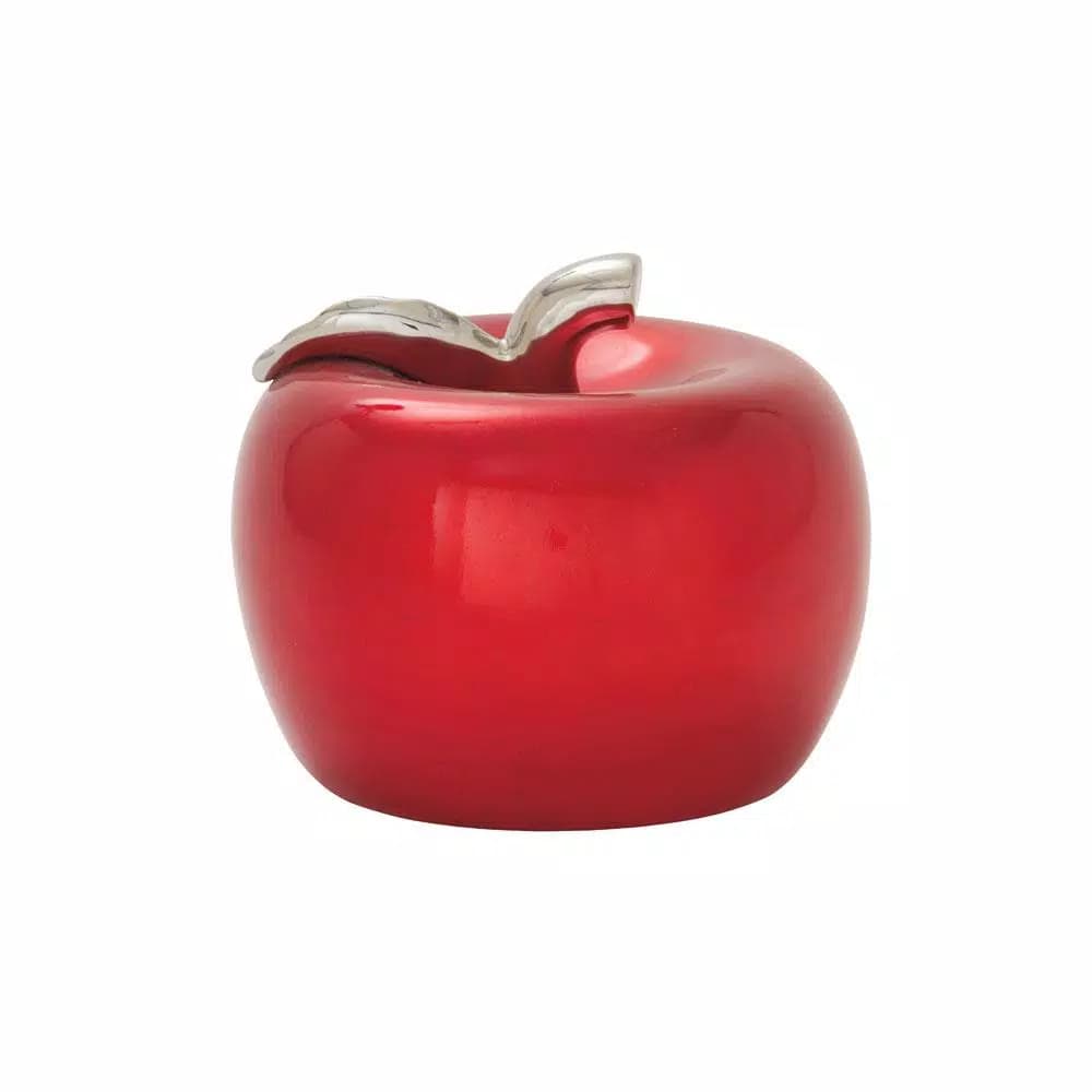 LITTON LANE Modern Reflections 11 x 9 in. Red Ceramic Decorative Apple Sculpture