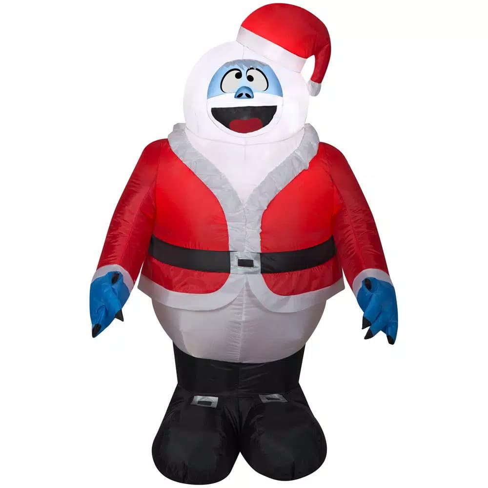 Rudolph 3.5 ft. Airblown Inflatable Bumble in Santa Suit - Officially Licensed Rudolph the Red-Nosed Reindeer Decor