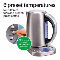 Hamilton Beach Professional 1.7L Stainless Steel Digital Electric Tea Kettle thumbnail 4