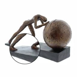 LITTON LANE Sportsman Abstract Polystone Sculpture - Modern Textured Statuary with Tarnished Bronze Finish thumbnail 3