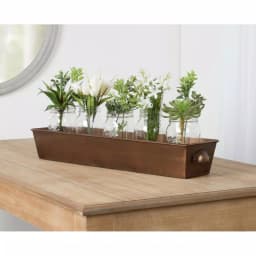 Kate and Laurel Forgeham Bronze Decorative Trough Tray - Antique Copper Metal Rectangle Organizer thumbnail 1