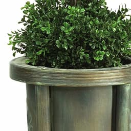 Nearly Natural 5 ft. Double Ball Leucodendron Topiary with Decorative Vase - Indoor/Outdoor Green Silk Foliage thumbnail 3