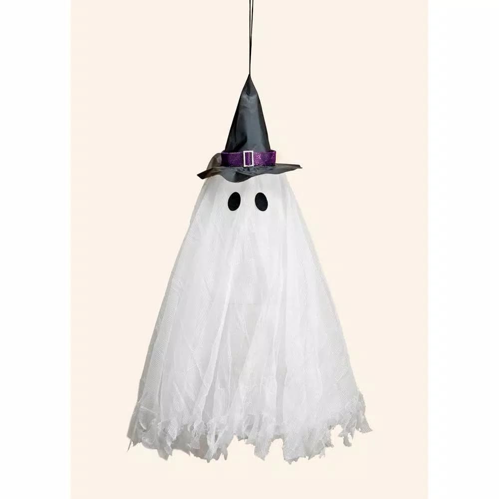 Unbranded 31 in. Halloween LED Multicolor Flashing Hanging Ghost with Sound