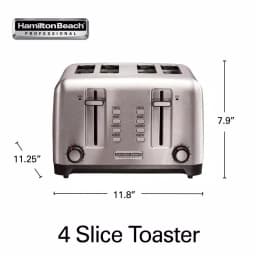 Hamilton Beach Professional 4-Slice Stainless Steel Wide Slot Toaster thumbnail 2