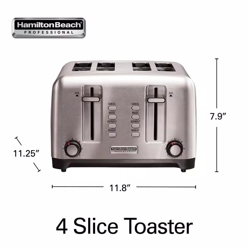 Hamilton Beach Professional 4-Slice Stainless Steel Wide Slot Toaster