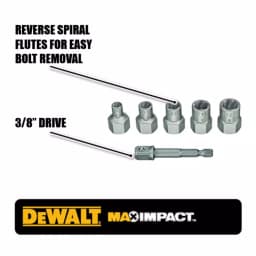 DEWALT MAX IMPACT 5-Piece Bolt Extractor Set with 1/4 in. to 3/8 in. Adapter thumbnail 2