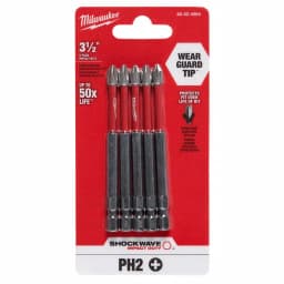 Milwaukee SHOCKWAVE 3.5 in. Phillips #2 Impact Duty Steel Driver Bits, 5-Pack thumbnail 2