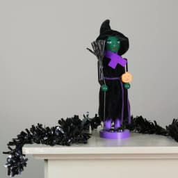 Northlight 14 in. Green Witch Wooden Halloween Nutcracker with Broom and Jack-O-Lantern thumbnail 2