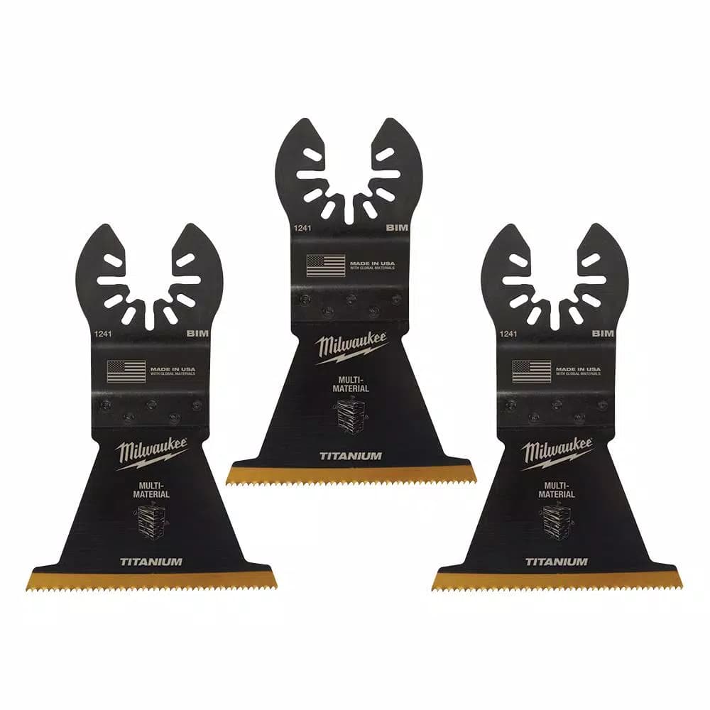 Milwaukee 2-1/2 in. Titanium Bi-Metal Universal Fit Oscillating Multi-Tool Blade (3-Pack)