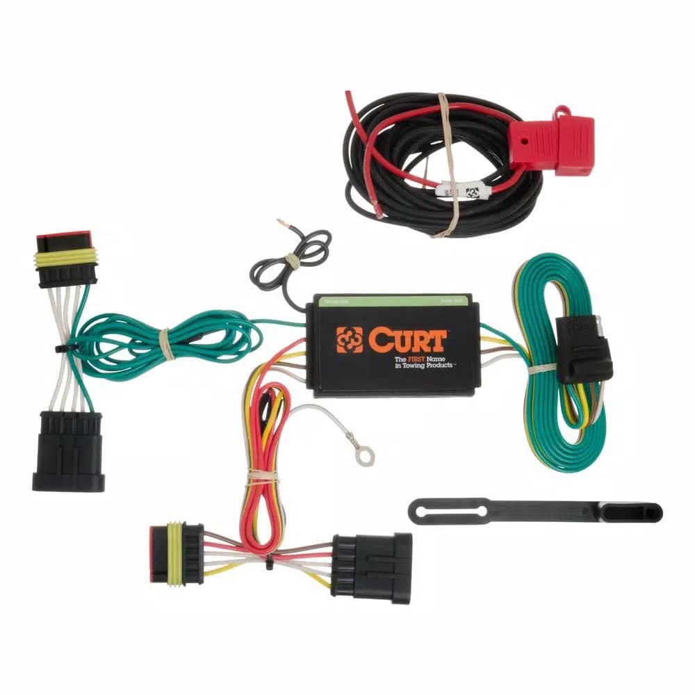 CURT Custom Vehicle-Trailer Wiring Harness for Fiat 500, 4-Way Flat Output T-Connector