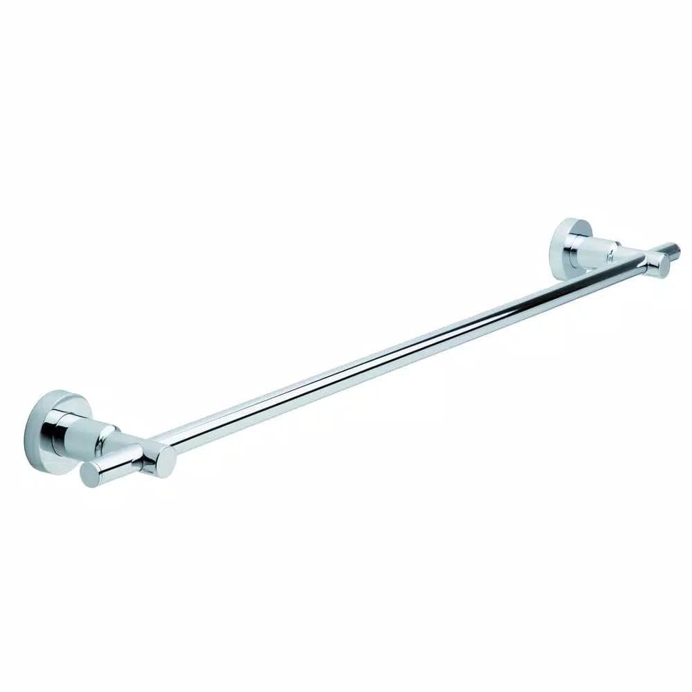 No Drilling Required Loxx 24 in. Chrome Towel Bar - No-Drill Mounting System
