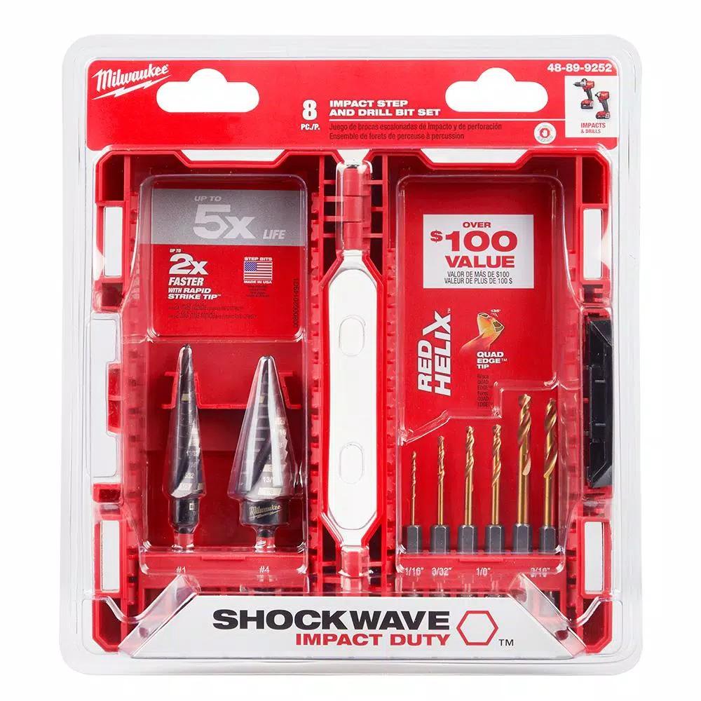 Milwaukee SHOCKWAVE Impact-Duty Titanium Step Bit Set, 8-Piece