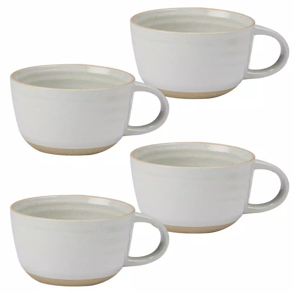 Certified International Artisan by Karidesign 4-Piece Cream Ceramic Dinnerware Set, Service for 4
