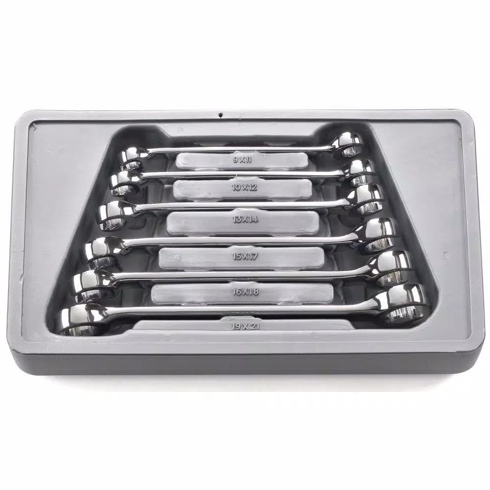 GearWrench 6-Piece Metric Flare Nut Wrench Set with Blow Molded Tray