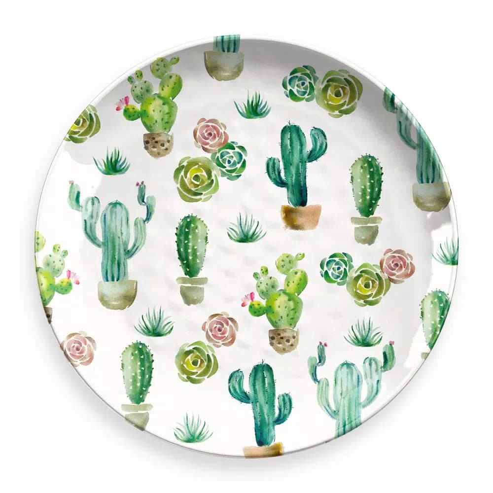 Unbranded Desert Garden Round Melamine Platter - Southwestern Pattern
