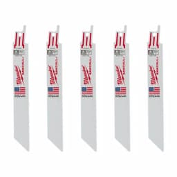 Milwaukee 6 in. 24 TPI Thin Kerf Metal Cutting Reciprocating Saw Blades, Bi-Metal (5 Pack) thumbnail 1