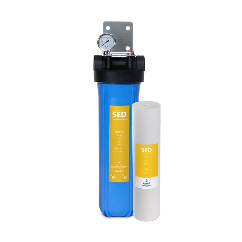 Express Water 1-Stage Whole House Sediment Water Filtration System with Pressure Gauge