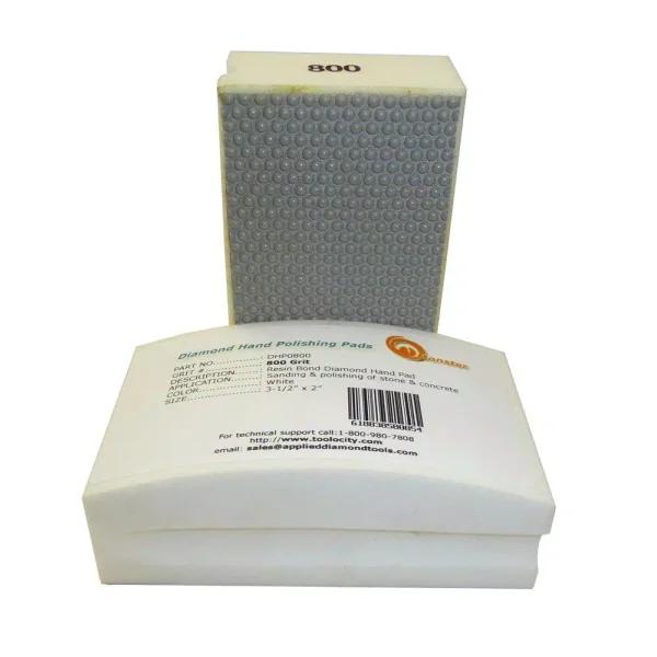 Monster Diamond 800-Grit Hand Polishing Pad Block, Resin Bond for Granite, Marble & Concrete