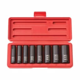 TEKTON 3/8 in. Drive 10-19 mm 6-Point Deep Impact Socket Set, 8-Piece Metric thumbnail 1
