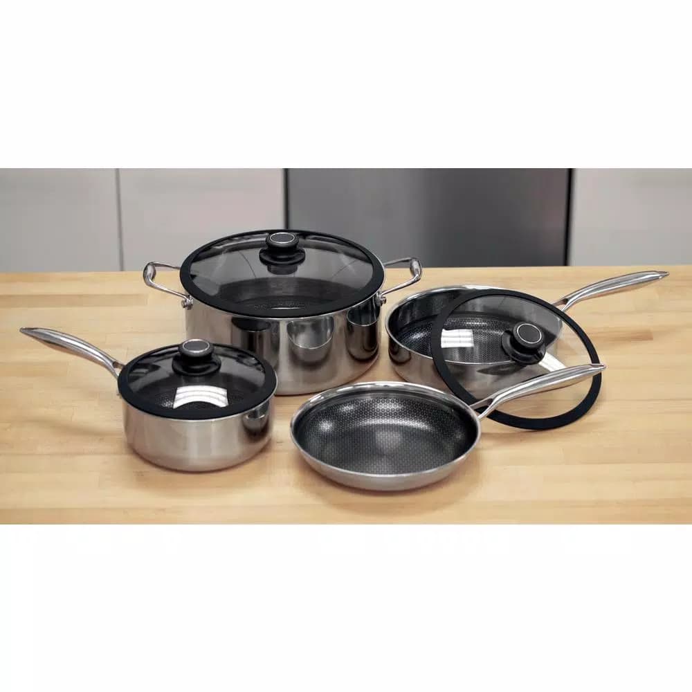 Black Cube 7-Piece Stainless Steel Nonstick Hybrid Cookware Set
