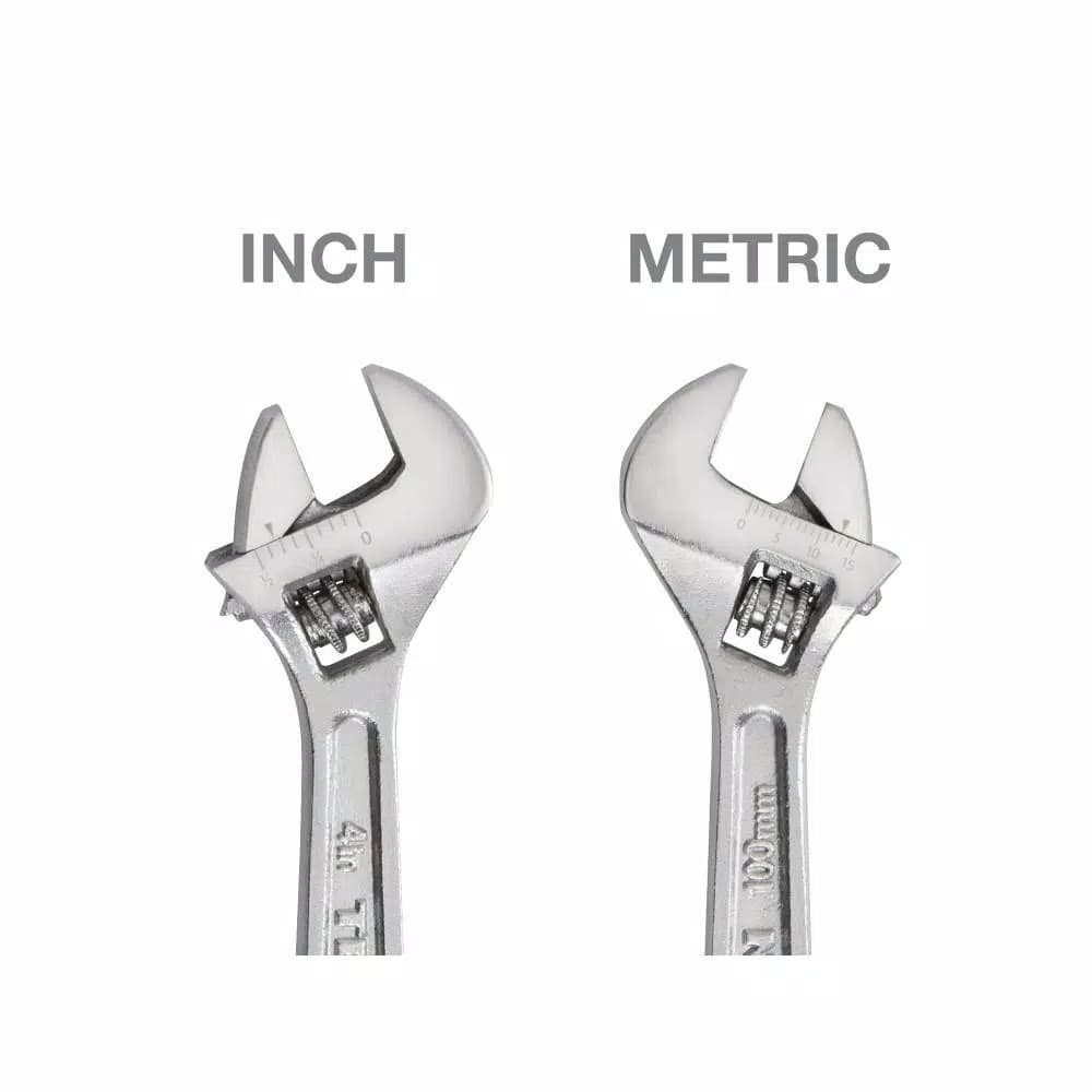 TEKTON 4 in. Adjustable Wrench, Carbon Steel with Satin Chrome Finish