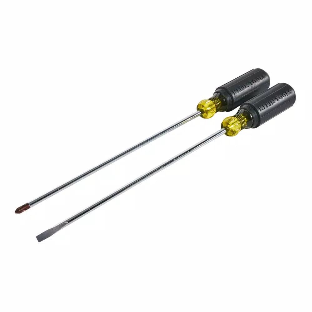 Klein Tools 2-Piece Long Blade Screwdriver Set, 10 in. Shank, Slotted and Phillips