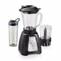 Hamilton Beach MultiBlend 950W 6-Speed Blender System with 52 oz. Glass Jar, Food Chopper, and Travel Jar thumbnail 1