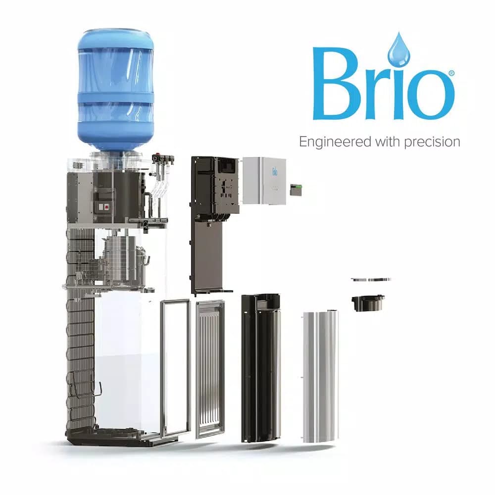 Brio Essential Series Top Loading Water Cooler Dispenser, Tri-Temp Hot, Cold & Room Temp, Stainless Steel