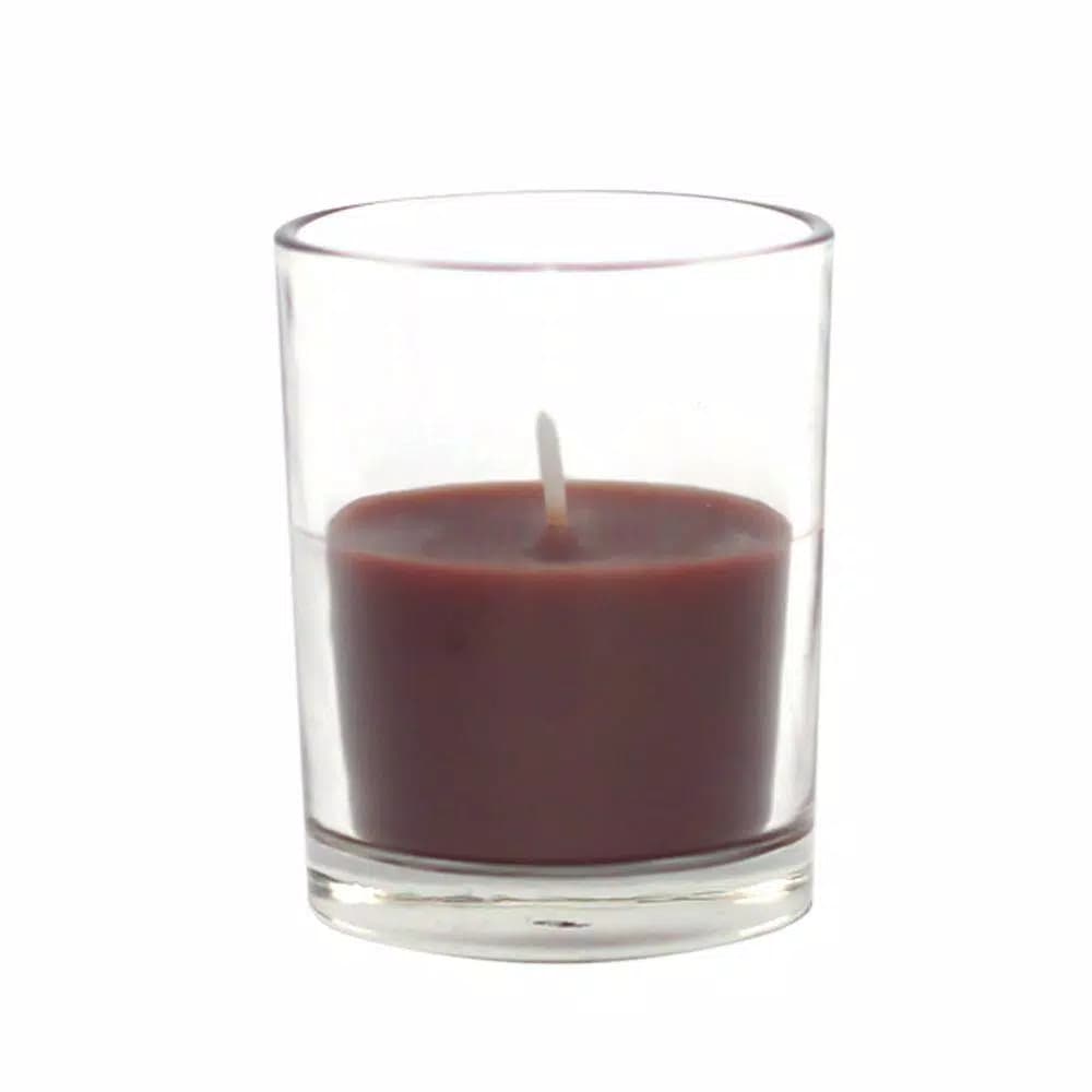 Zest Candle 2 in. Brown Round Glass Votive Candles, 12-Pack