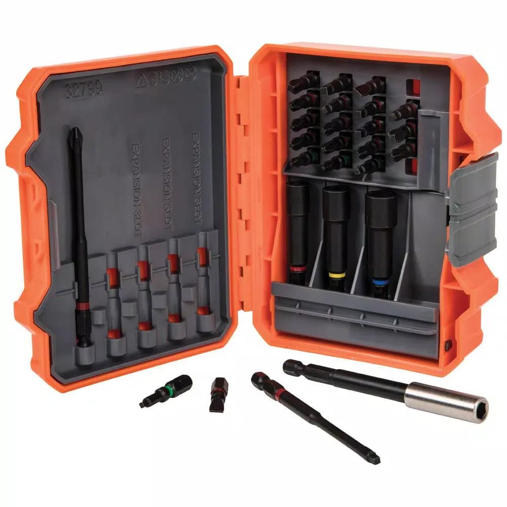 Klein Tools S2 Steel Pro Impact Power Bit and Nut Driver Set, 26-Piece with Case