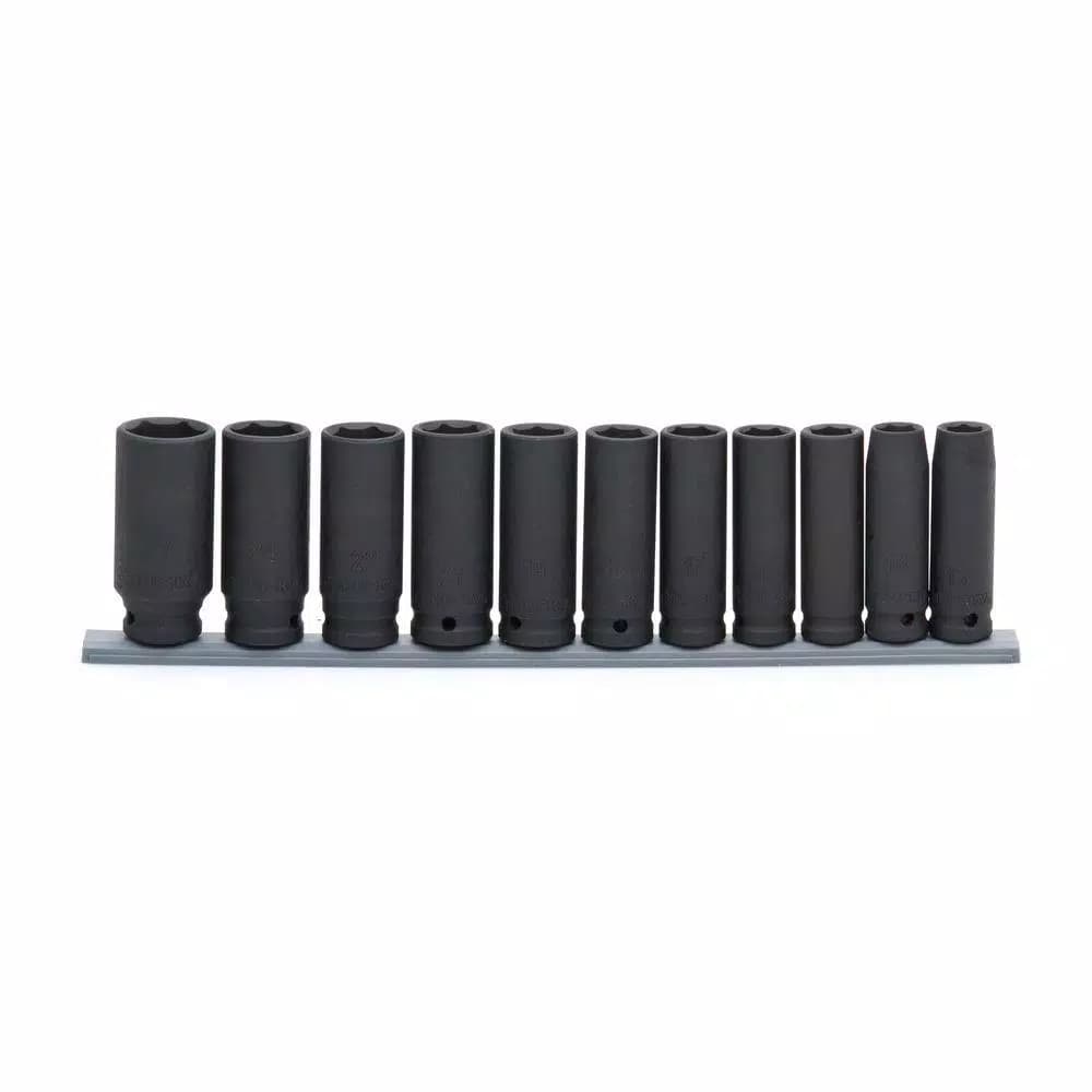 Husky 1/2 in. Drive Metric Deep Impact Socket Set, 11-Piece