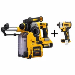 DEWALT 20V MAX XR 1 in. SDS Plus Rotary Hammer Kit with Dust Extractor, (2) 5 Ah Batteries & Bonus 1/4 in. Impact Driver thumbnail 1