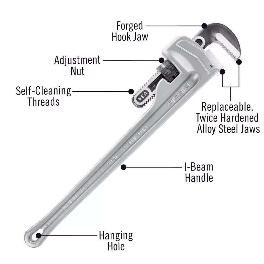 RIDGID 824 24 in. Aluminum Straight Pipe Wrench