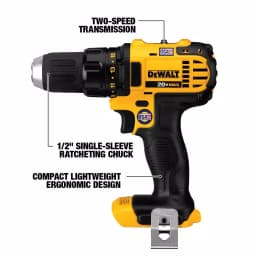 DEWALT 20V MAX Cordless Compact 1/2 in. Drill/Driver Kit with (2) 1.3Ah Batteries, Charger & Bag thumbnail 2