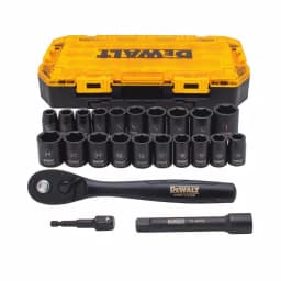 DEWALT 23-Piece 1/2 in. Drive Metric and SAE Impact Socket Set with Ratchet thumbnail 1