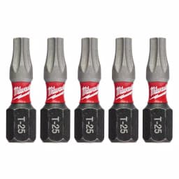 Milwaukee SHOCKWAVE Torx T25 1 in. Impact Duty Steel Screwdriver Bits, 5-Pack thumbnail 1