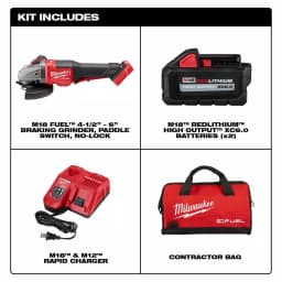 Milwaukee M18 FUEL 4-1/2 in. to 6 in. Brushless Cordless Angle Grinder Kit with Paddle Switch and Two 6.0 Ah Batteries thumbnail 2