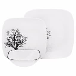 Corelle Square 16-Piece Black Trees Glass Dinnerware Set, Service for 4 thumbnail 2