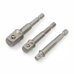 TEKTON 3-Piece Power Socket Adapter Set, 1/4 in. Hex Shank to 1/4 in., 3/8 in., and 1/2 in. Drive thumbnail 1