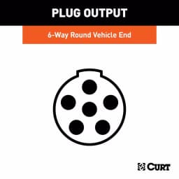 CURT 6-Way Round Vehicle-Side Connector Socket, Black Plastic thumbnail 5