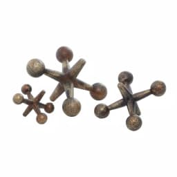 LITTON LANE Iron Metal Gold Jacks Sculptures Set of 3 - Industrial Modern Decorative Statuary thumbnail 1