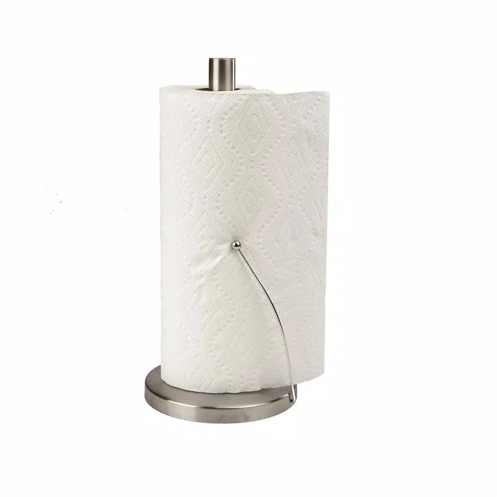 Mind Reader Stainless Steel Free Standing Paper Towel Holder - Heavy Base Silver