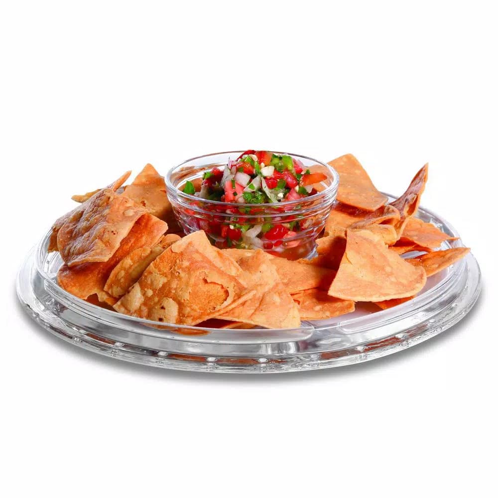 Gibson Home Great Foundations 12-in Clear Glass Cake Stand with Pedestal and Dome Lid