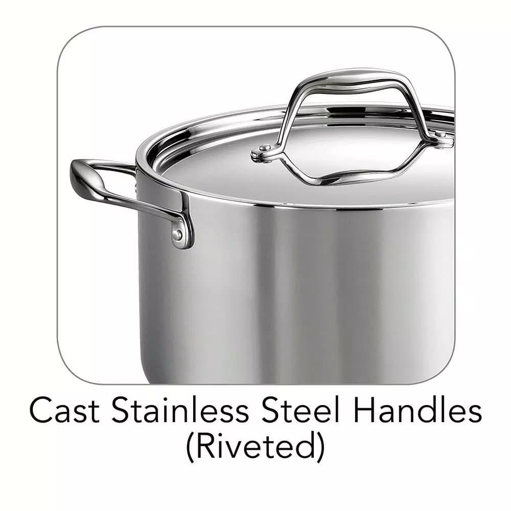 Tramontina Gourmet Tri-Ply Clad 6 Qt. Stainless Steel Sauce Pot with Lid