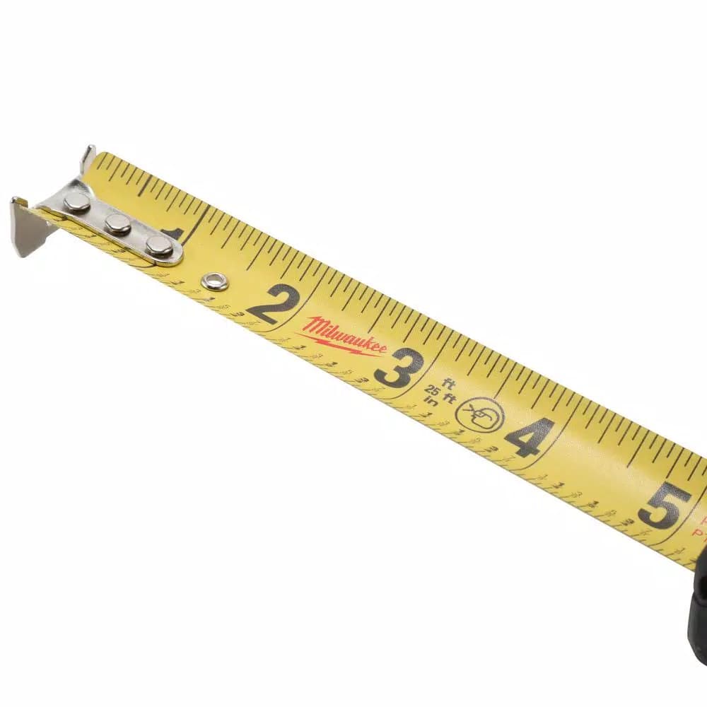 Milwaukee 25 ft. Compact Tape Measure with Nylon Blade Protection and 5-Point Reinforced Frame
