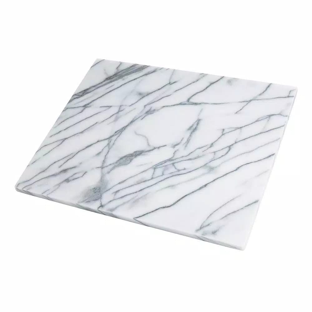 Fox Run White Marble Pastry Board, 12 x 16 inch Rolling Surface for Dough and Pastries