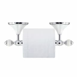 MODONA Flora Toilet Paper Holder, White Porcelain and Polished Chrome Stainless Steel Roller thumbnail 4