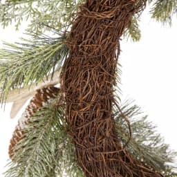 Glitzhome 24 in. Flocked Pinecone and Antler Artificial Christmas Wreath thumbnail 5